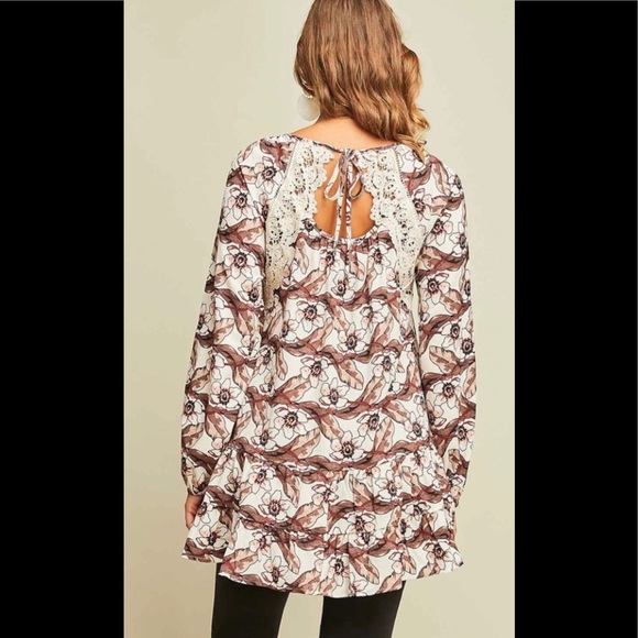 Floral print drop waist tunic top - Picture 5 of 6